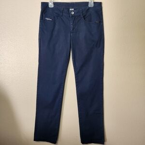 Helly Hansen Womens Navy Straight Leg Cotton Blend Twill 5 Pocket Pants-Size 30